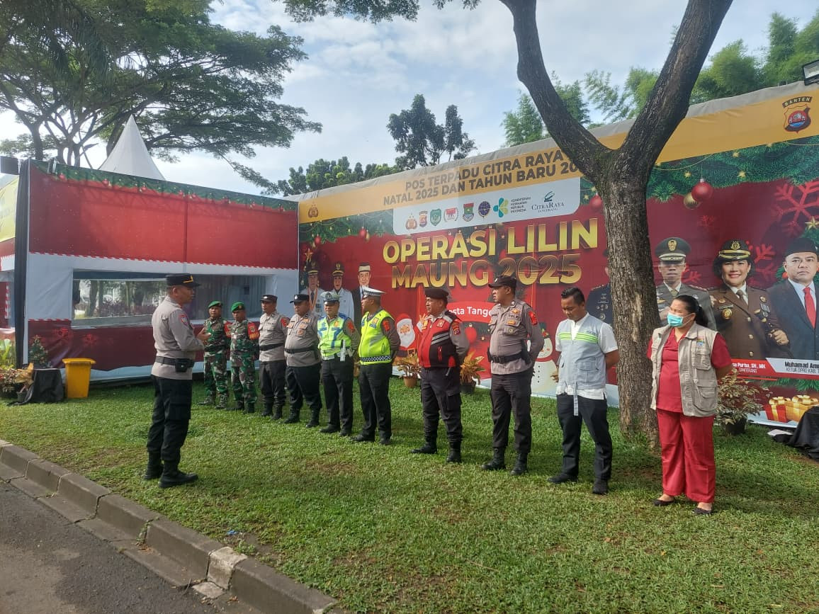 Polsek Panongan Gelar Apel Pengamanan Pos Terpadu Citra Raya OPS Lilin Maung 2025